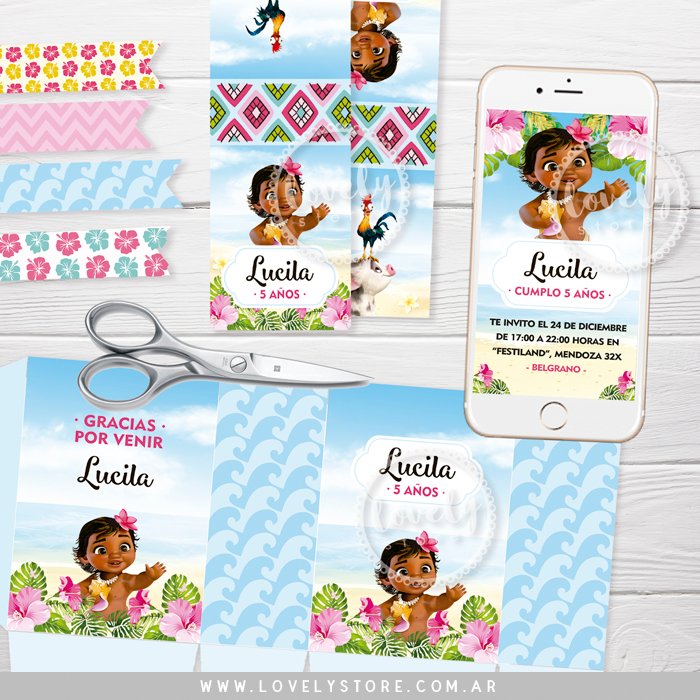 Kit Imprimible Moana Bebe Lovely Store